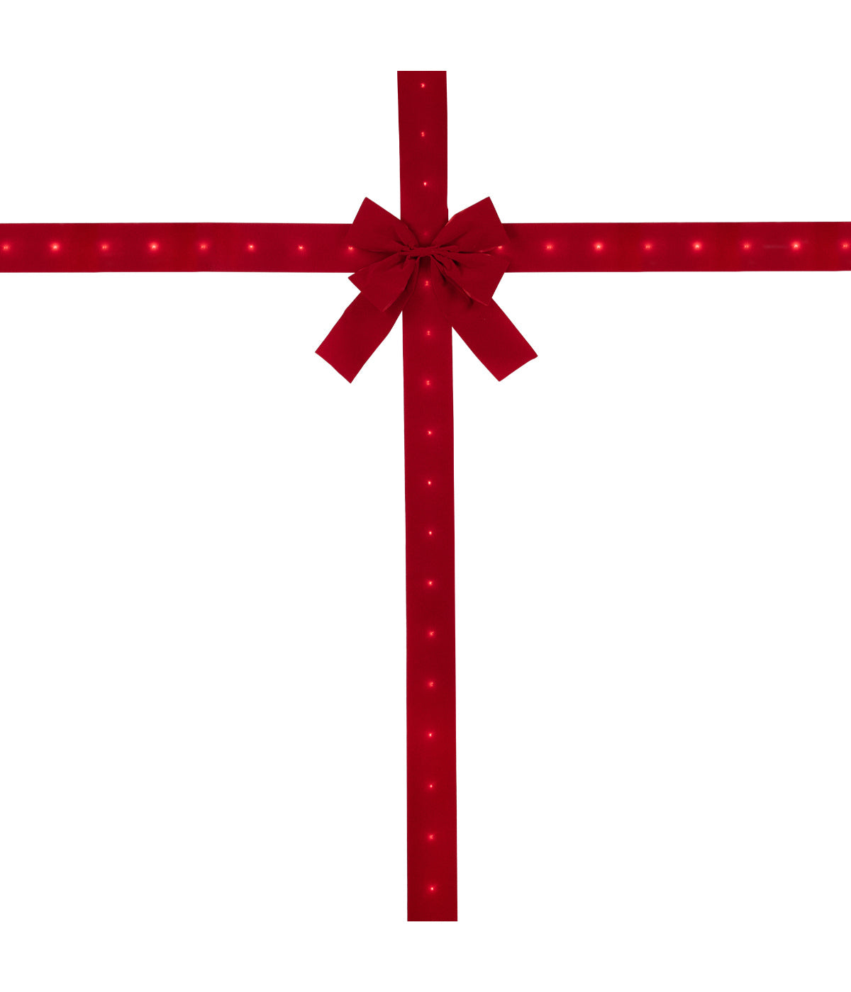  Pre-Lit Battery Operated Red Velvet Christmas Door Bow, 14' - Red - Bonton