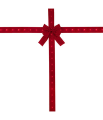 Pre-Lit Battery Operated Red Velvet Christmas Door Bow, 14'