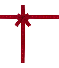 Pre-Lit Battery Operated Red Velvet Christmas Door Bow, 14'