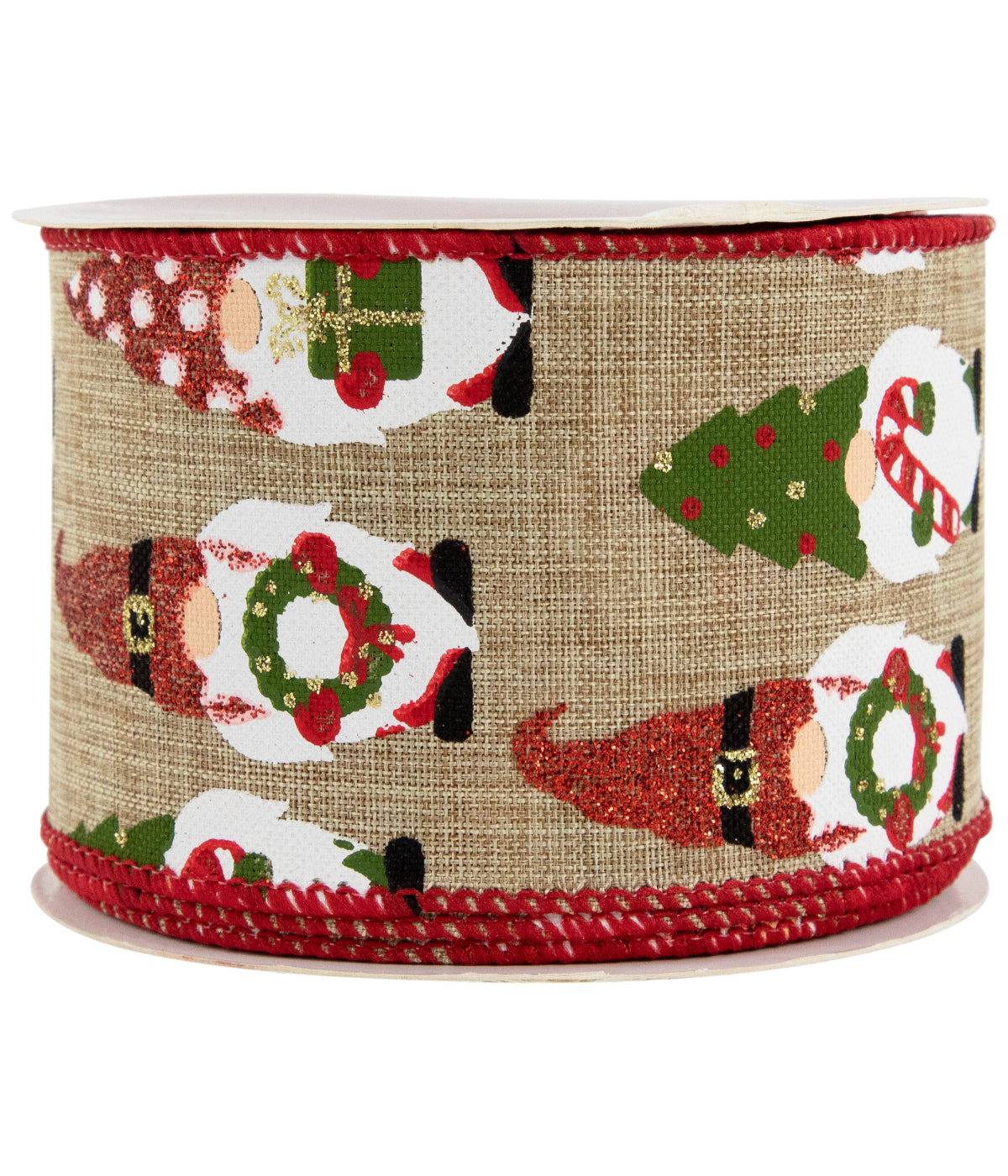  NorthLight Gnome Burlap Style Wired Craft Christmas Ribbon, 2.5