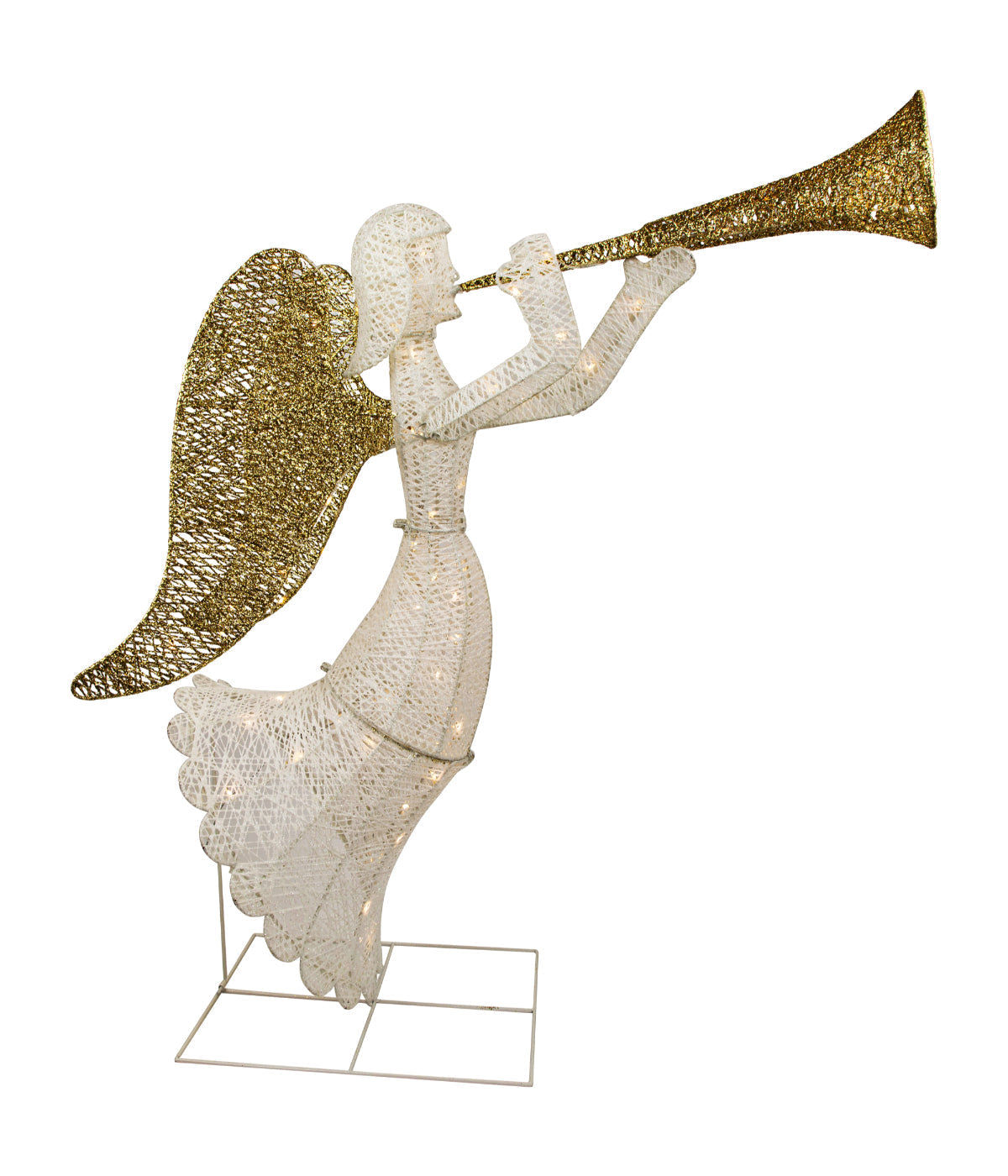  Trumpeting Angel with LED Lighted Outdoor Christmas Outdoor Decoration, 48