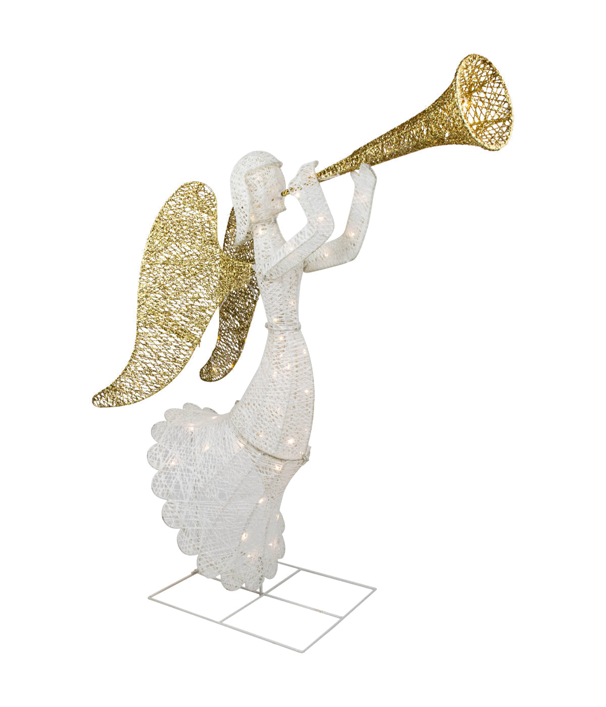  Trumpeting Angel with LED Lighted Outdoor Christmas Outdoor Decoration, 48