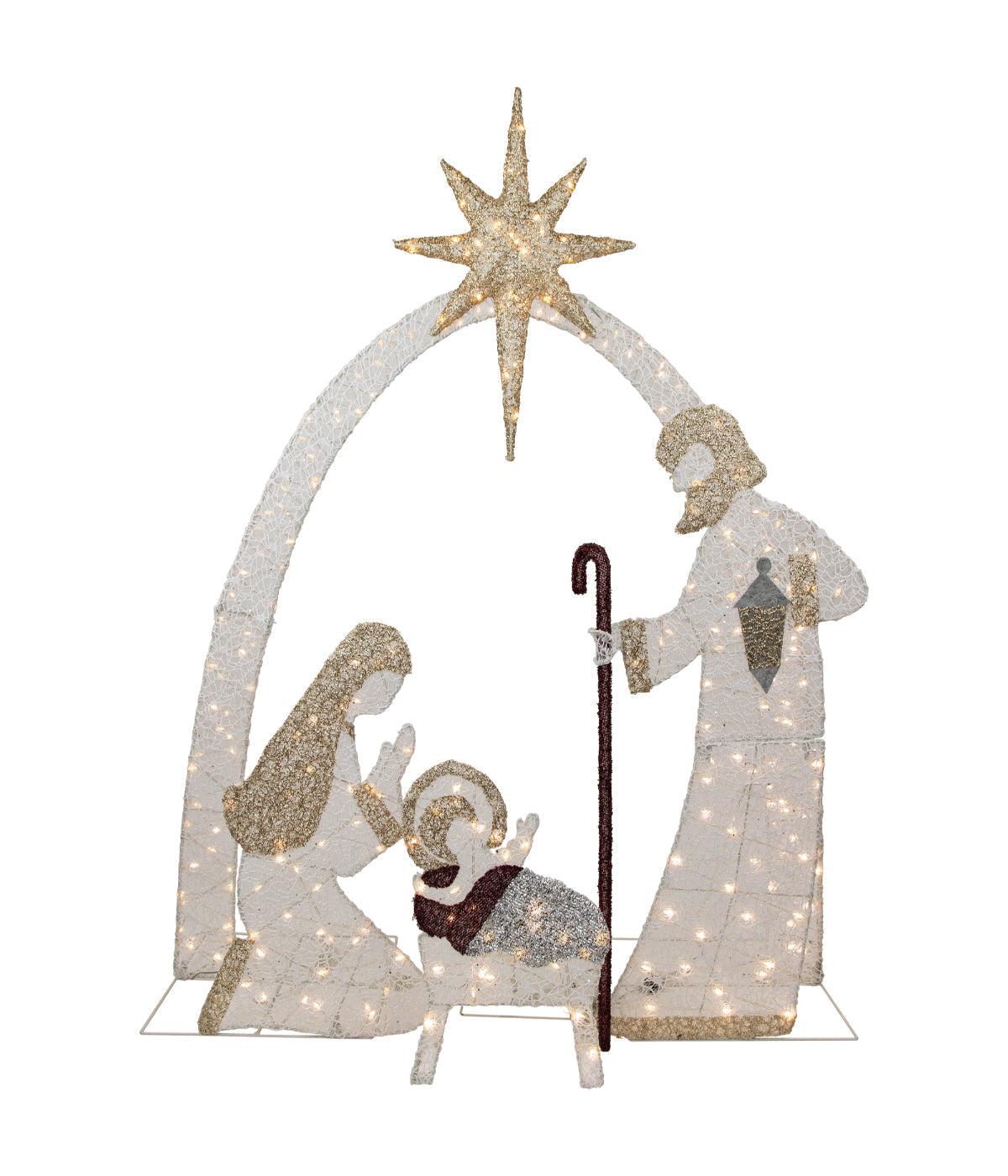  NorthLight Holy Family Nativity Scene LED Lighted Outdoor Christmas Decoration, 6.75' - White - Bonton