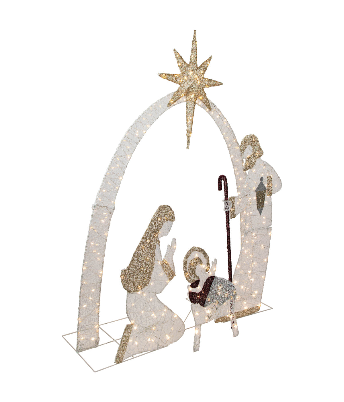  NorthLight Holy Family Nativity Scene LED Lighted Outdoor Christmas Decoration, 6.75' - White - Bonton