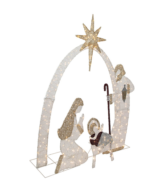 Holy Family Nativity Scene LED Lighted Outdoor Christmas Decoration, 6.75'