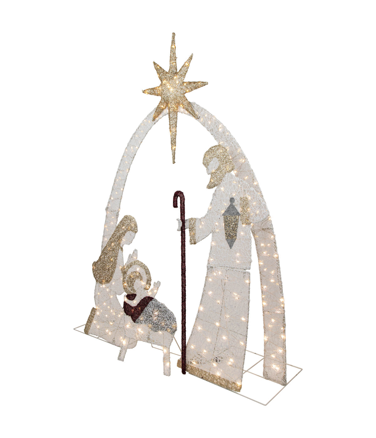  NorthLight Holy Family Nativity Scene LED Lighted Outdoor Christmas Decoration, 6.75' - White - Bonton