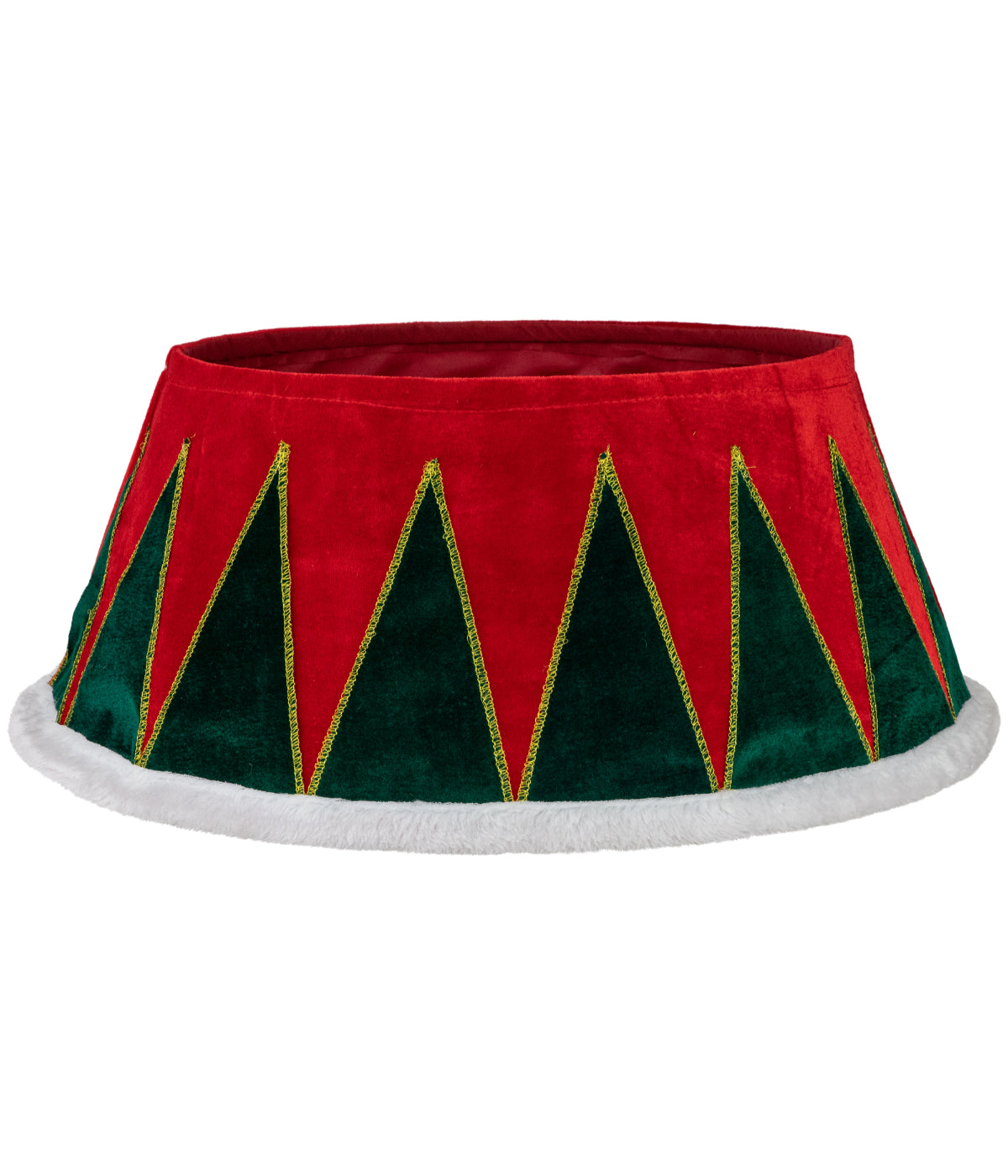  Red and Green Drum with White Trim Christmas Tree Collar - Red - Bonton