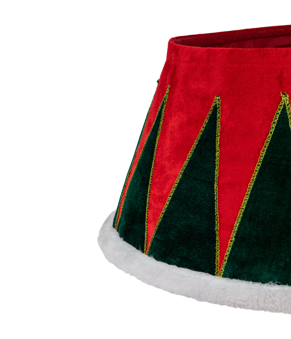  Red and Green Drum with White Trim Christmas Tree Collar - Red - Bonton