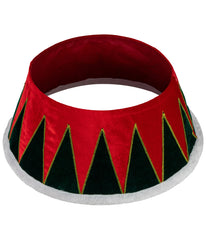 Red and Green Drum with White Trim Christmas Tree Collar