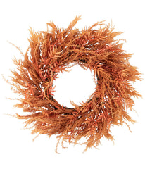 Peachy Pampas Grass Artificial Fall Harvest Wreath Pink