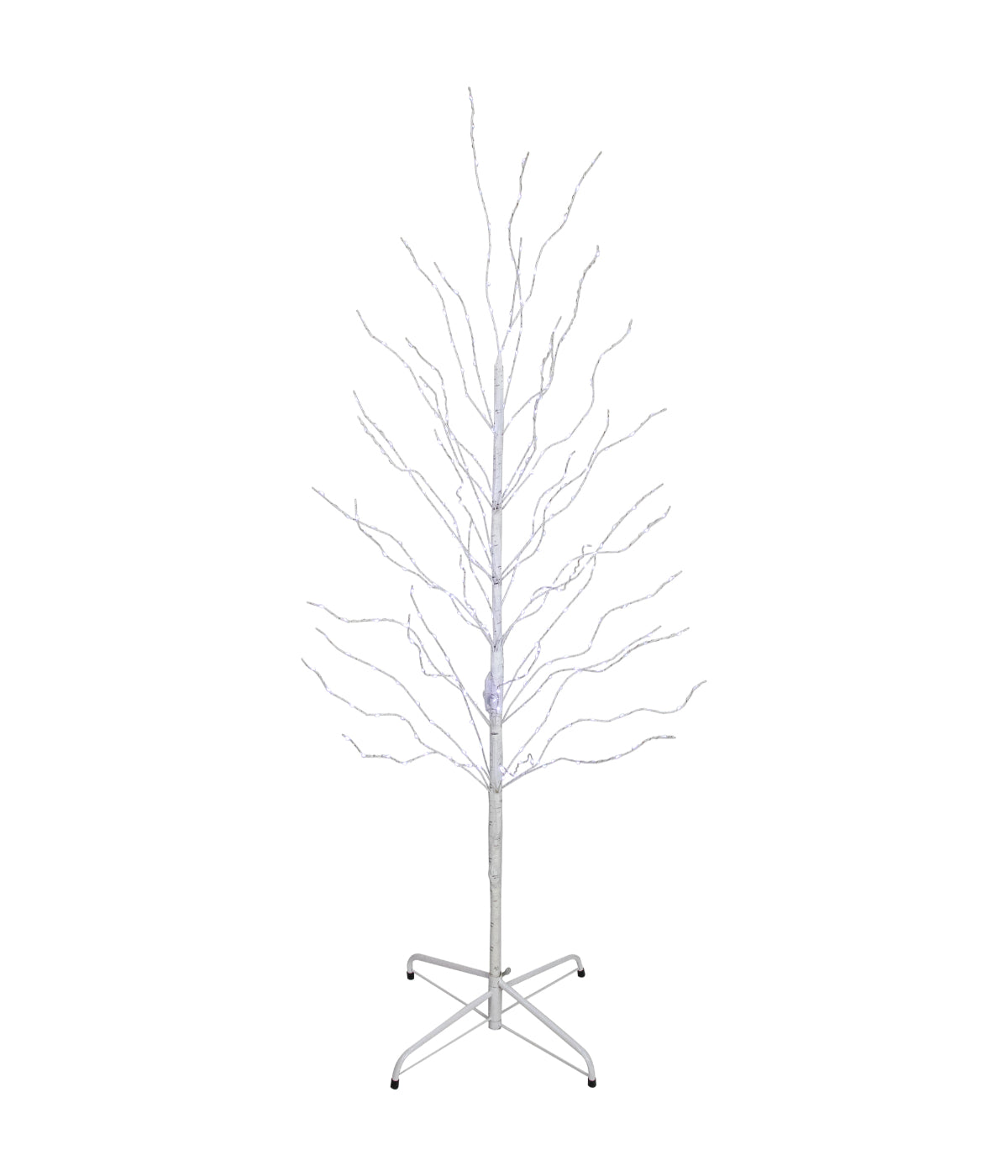 White Birch Christmas Twig Tree LED Lighted with Cool White Lights, 5'