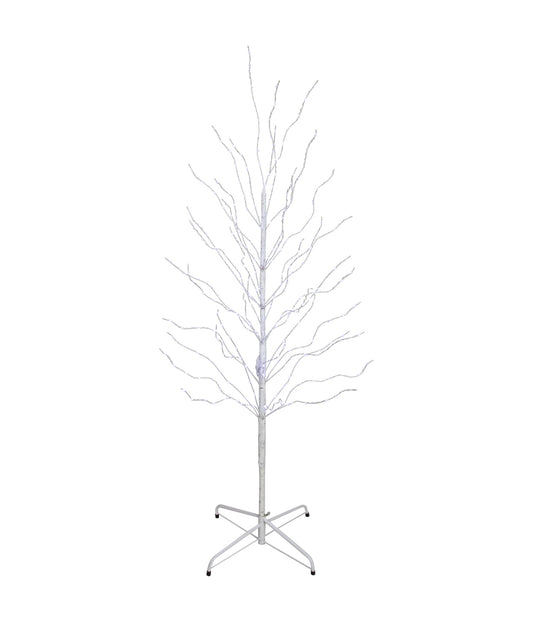 White Birch Christmas Twig Tree LED Lighted with Cool White Lights, 5'