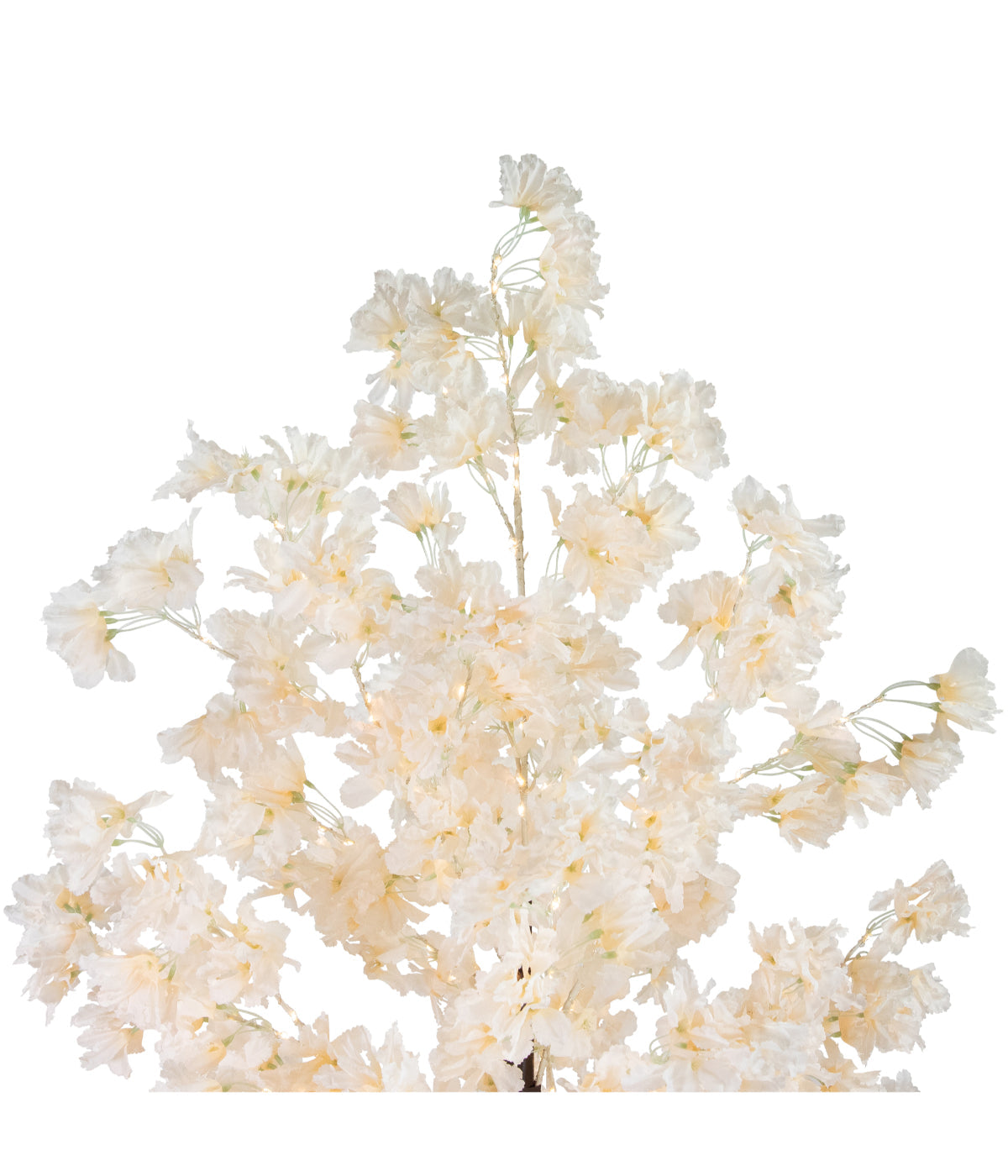  White Floral Artificial Tree with LED Warm White Lights, 6' - White - Bonton