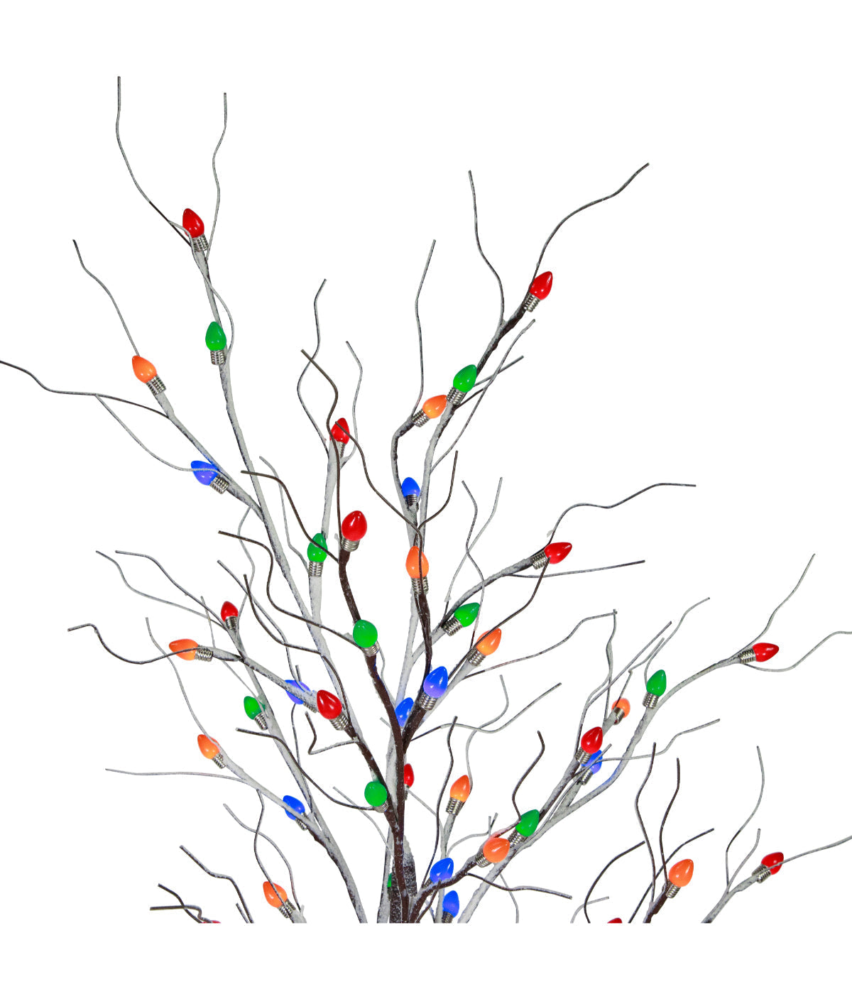  Brown Frosted Christmas Twig Tree with LED Multi-Color Lights, 6' - Brown - Bonton