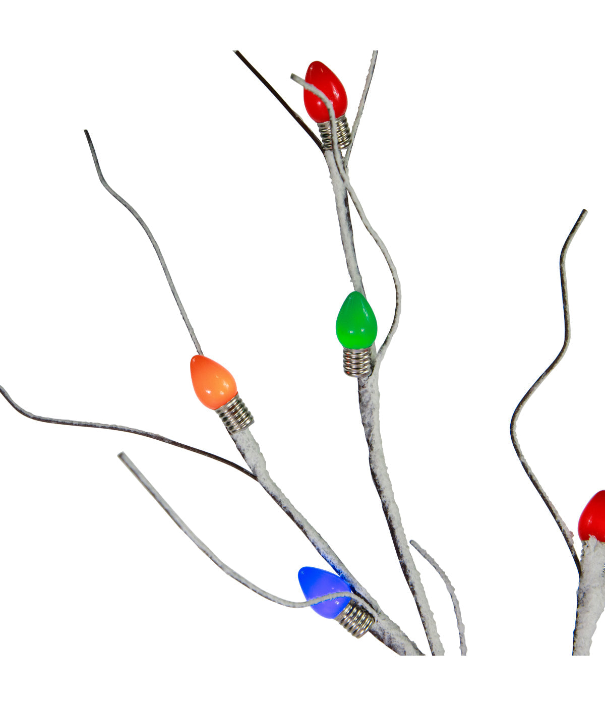  Brown Frosted Christmas Twig Tree with LED Multi-Color Lights, 6' - Brown - Bonton