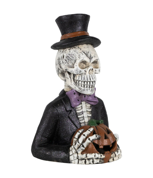 Lighted Skeleton with Jack-O-Lantern Halloween Decoration