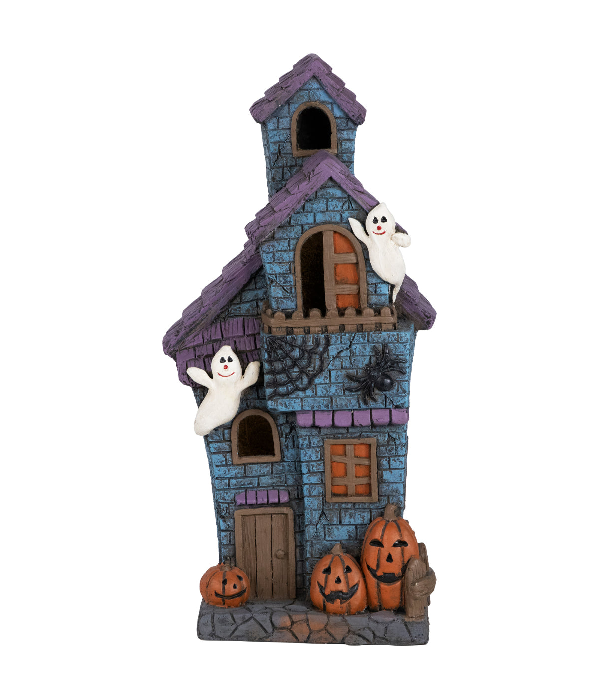  Lighted Haunted House with Ghosts Halloween Decoration - Blue - Bonton