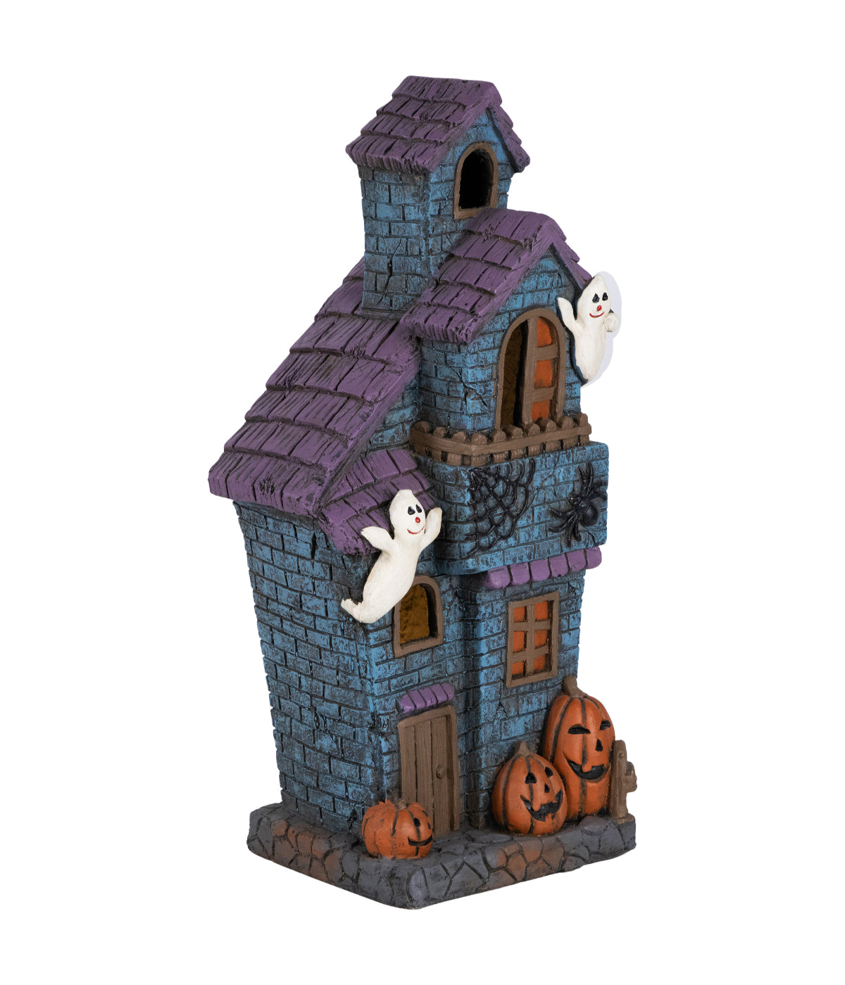  Lighted Haunted House with Ghosts Halloween Decoration - Blue - Bonton