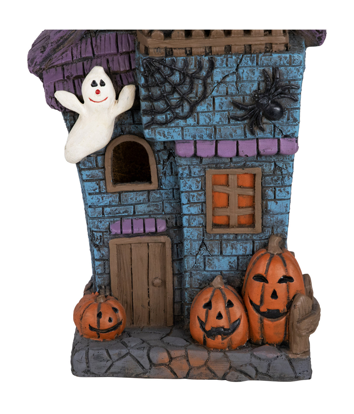  Lighted Haunted House with Ghosts Halloween Decoration - Blue - Bonton