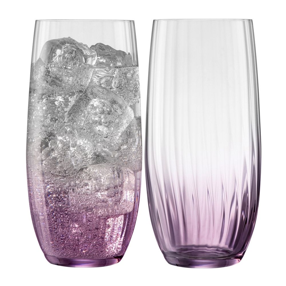  Galway Crystal Erne Colour Hiball Glasses Set of 2 - Blush - Bonton