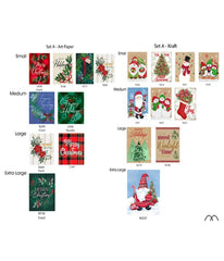 Assorted Christmas Themed Paper Gift Bags Set of 20