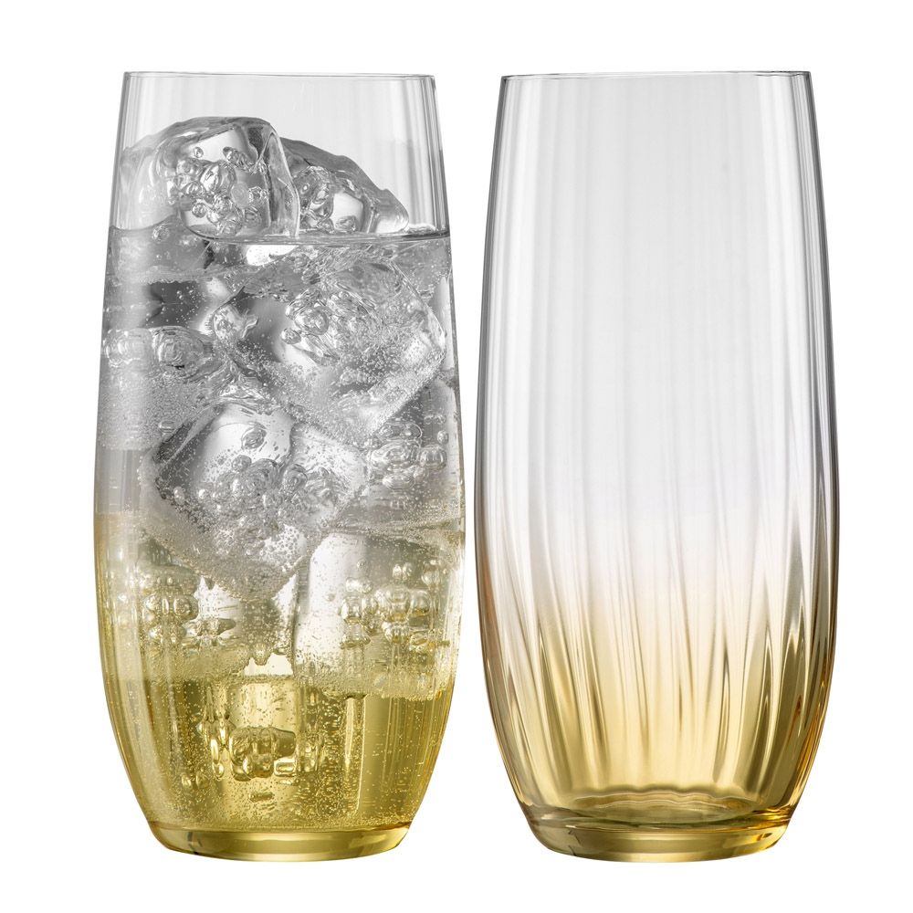  Galway Crystal Erne Colour Hiball Glasses Set of 2 - Aqua - Bonton