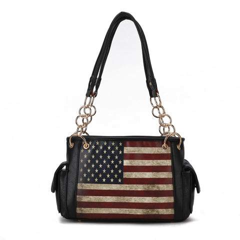 Alaina Printed Flag Shoulder Bag