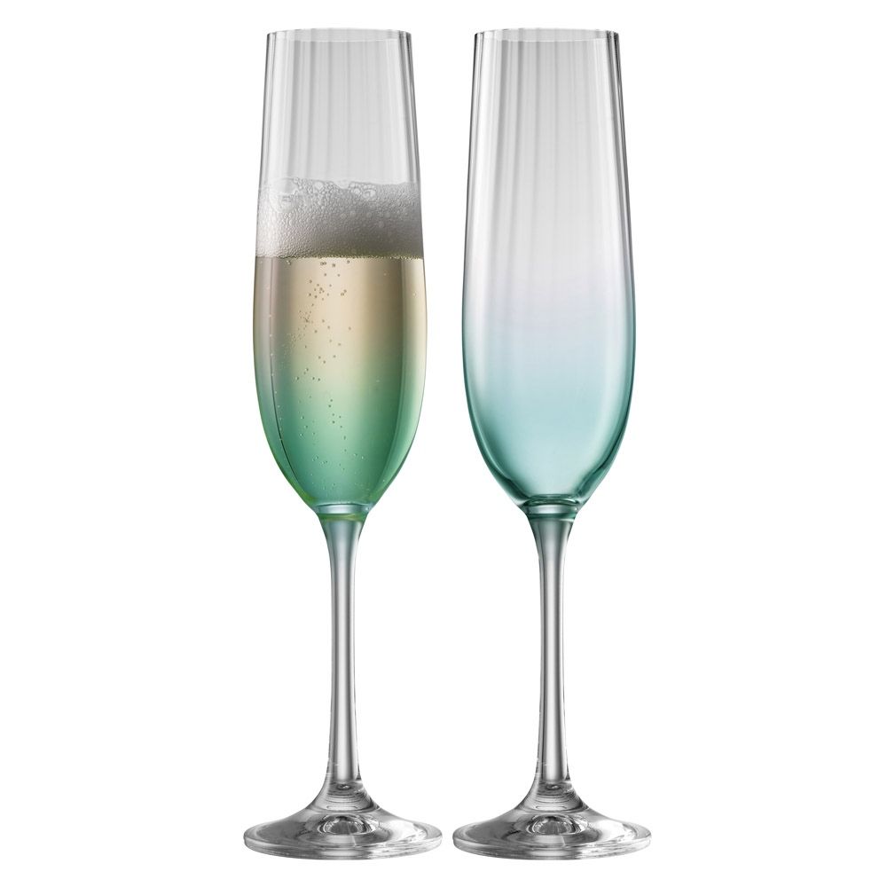  Galway Crystal Erne Colour Collection Champagne Glass Set of 2 - Amethyst - Bonton