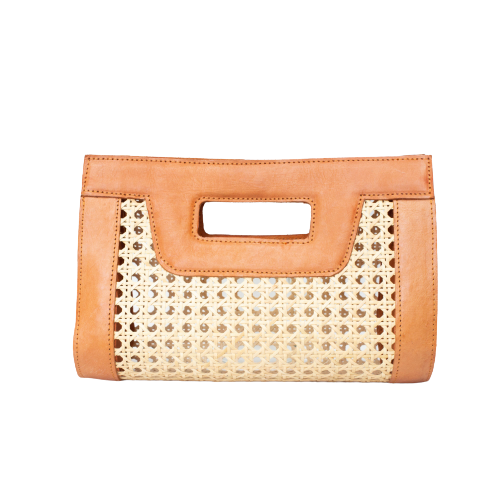  Jelavu Jelavu Venice Mini - Cane Leather Clutch - Tan - Bonton