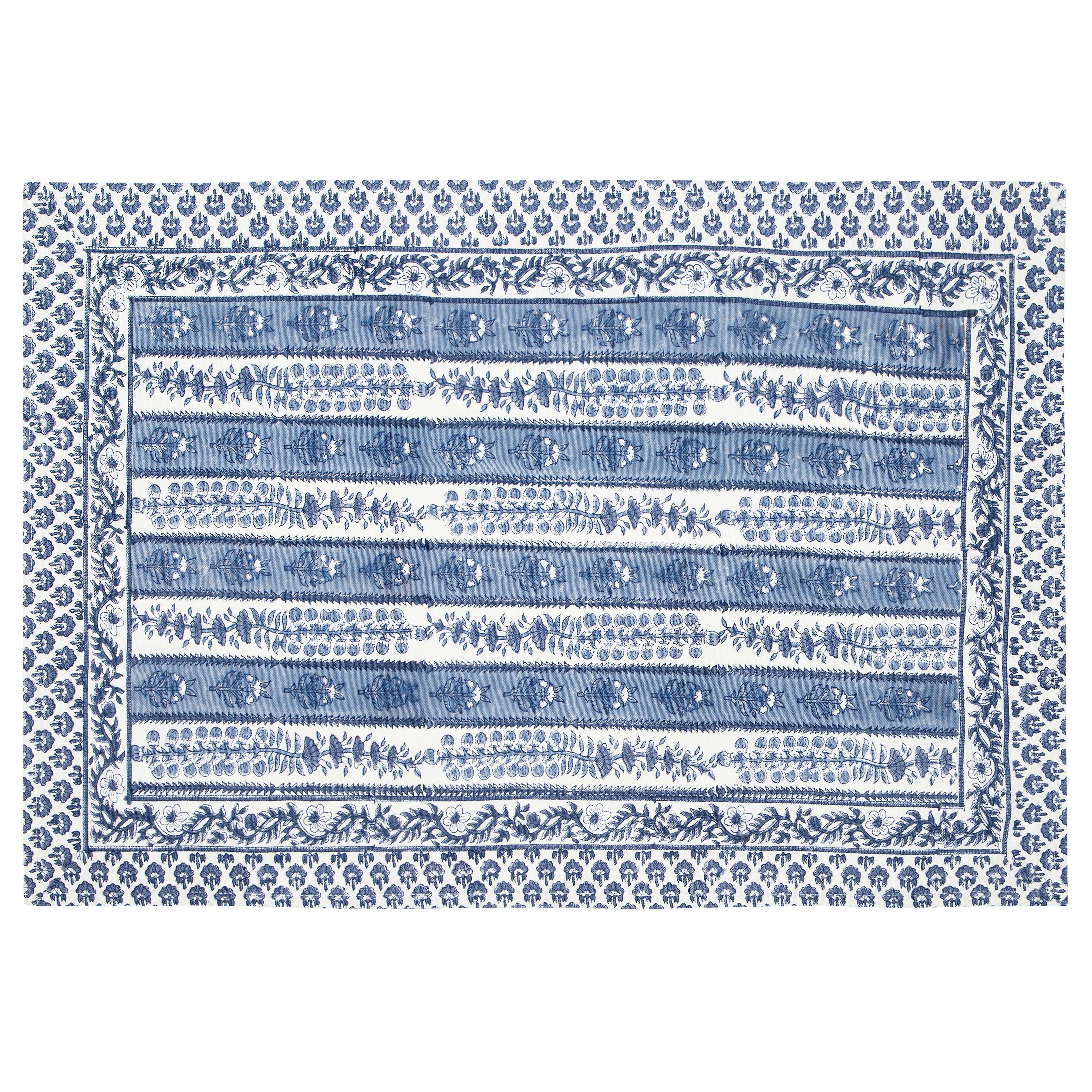  Couleur Nature Provence Avignon Blue/Marine Placemats Set of 6 - Blue/Marine - Bonton