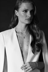 36" Station Bezel Necklace in Platinum