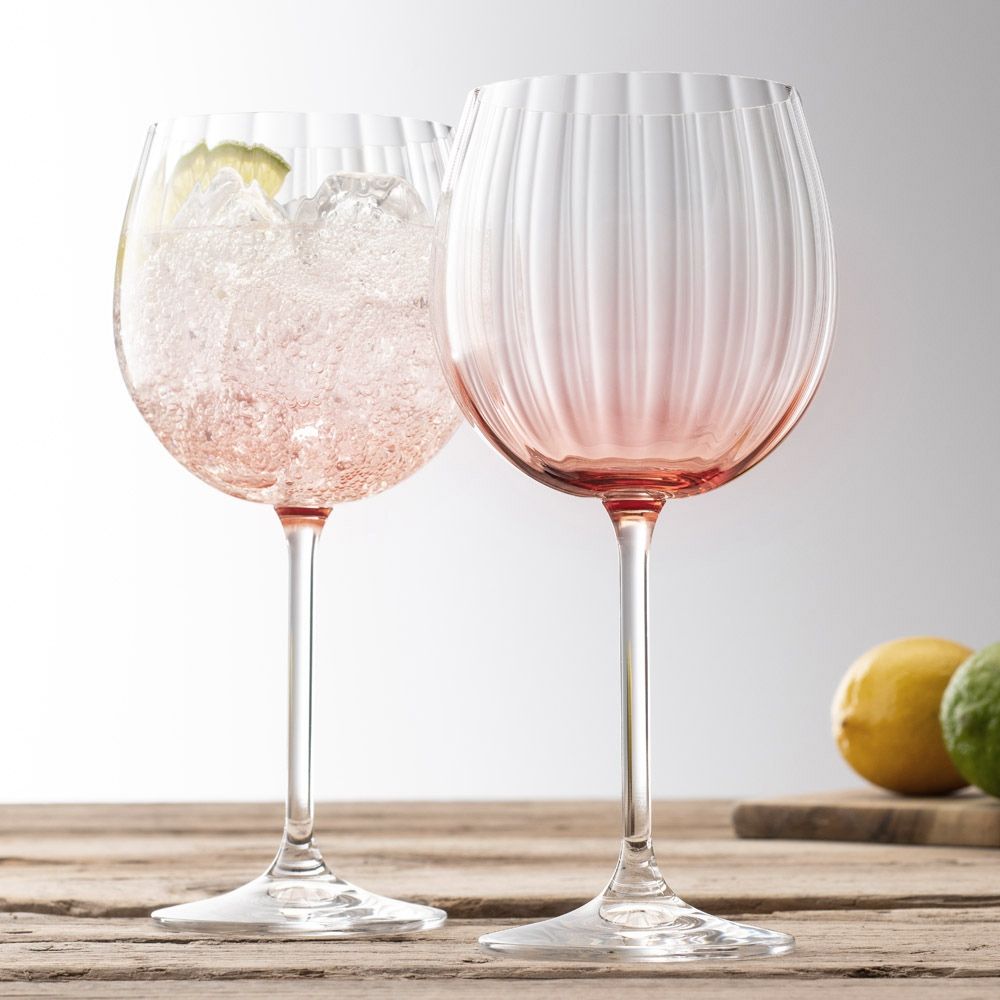  Galway Crystal Erne Colour Gin & Tonic Glasses Set of 2 - Aqua - Bonton