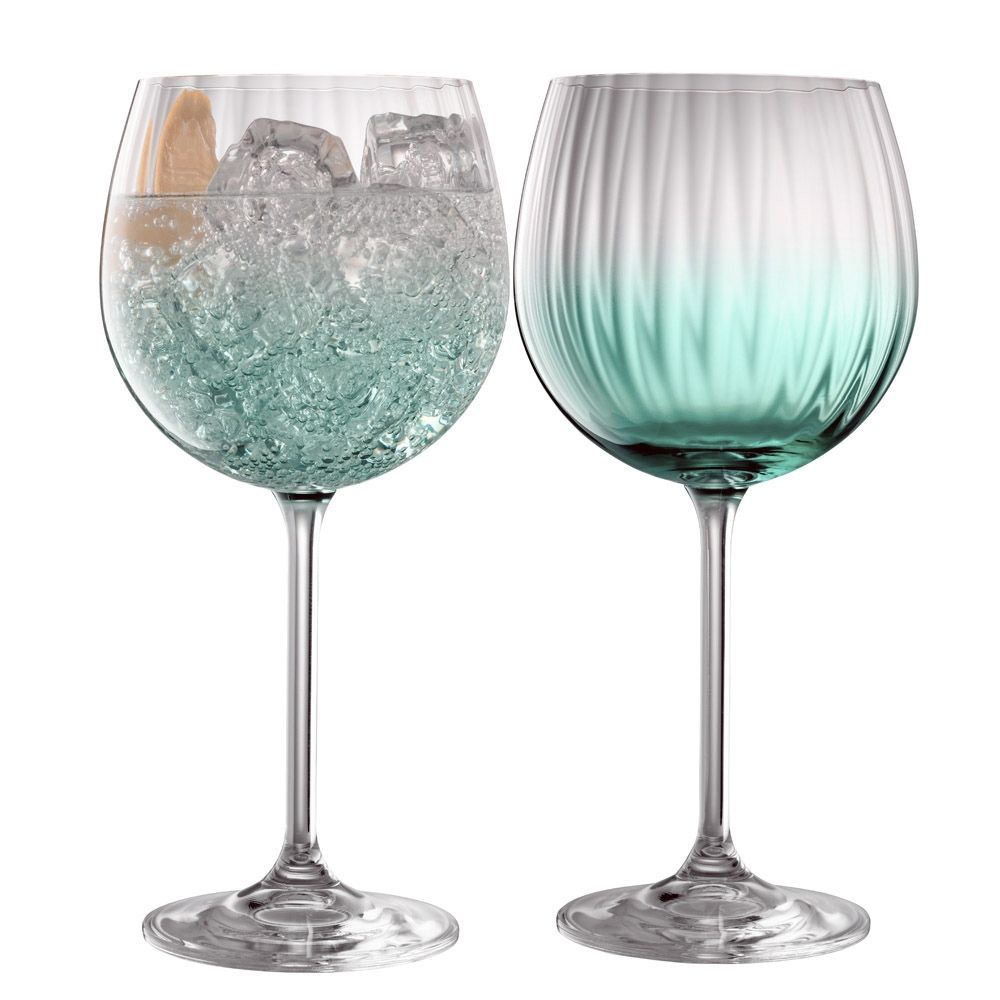  Galway Crystal Erne Colour Gin & Tonic Glasses Set of 2 - Amethyst - Bonton