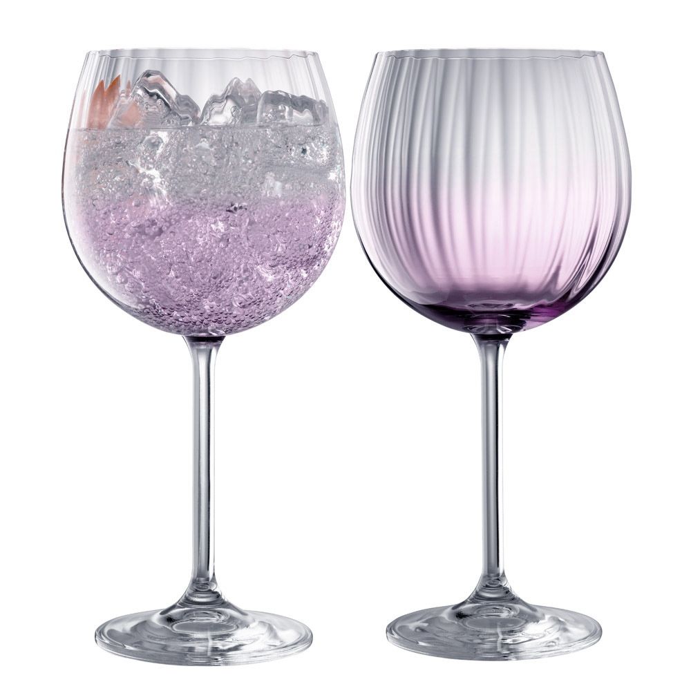  Galway Crystal Erne Colour Gin & Tonic Glasses Set of 2 - Blush - Bonton