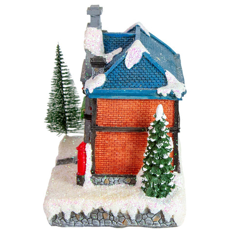 LED Lighted Post Office Christmas Village Decoration - 7"