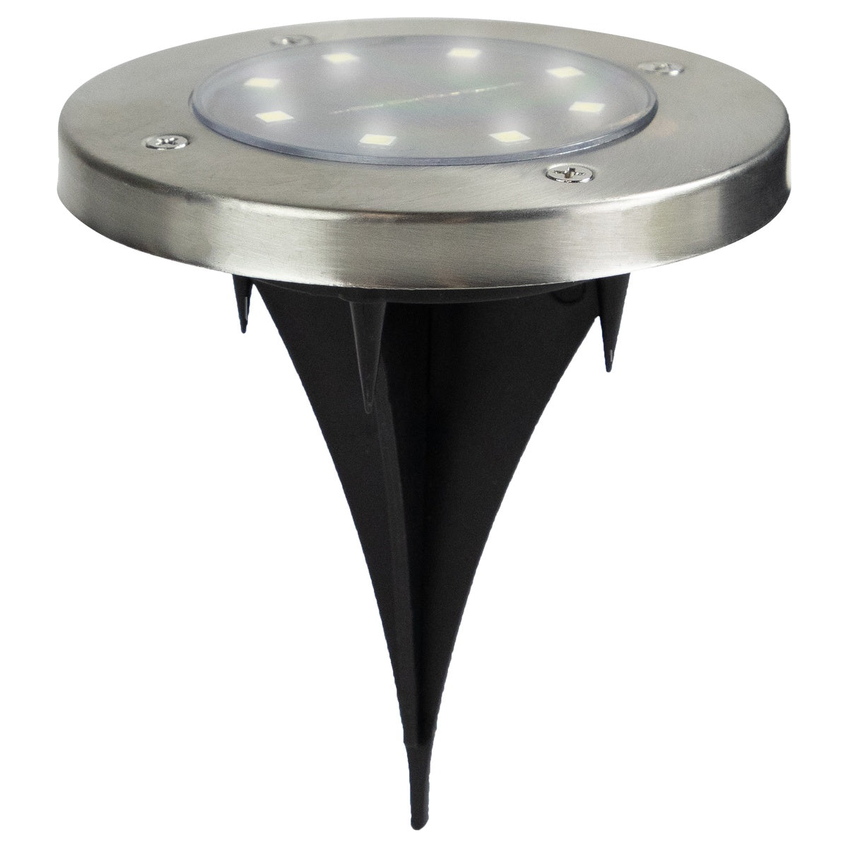  Northlight Set of 8 Stainless Steel Round Solar Powered LED Pathway Markers  5