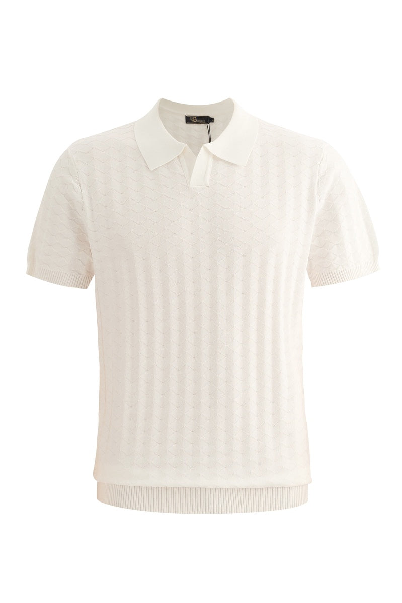  Barocco The Portofino Textured Polo WHITE - WHITE - Bonton