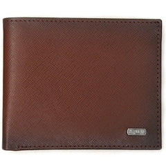 Tallia Burnished Saffiano Bifold Wallet with Metal Logo