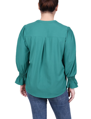 Long Sleeve Y Neck Blouse