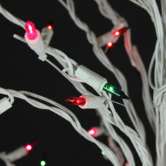 Cascade Twig Tree Outdoor Christmas Decoration - 6' - White - Multi Lights