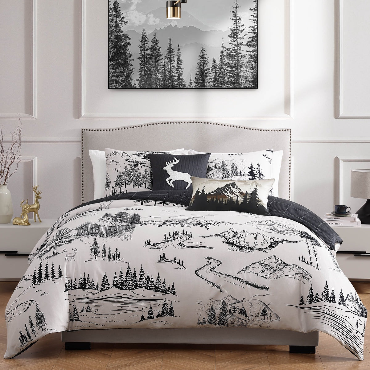  Bebejan Bebejan Rocky Mountains 5 Piece Reversible Comforter Set - QUEEN - Bonton