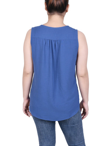 Sleeveless Button Front Blouse