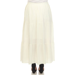 Plus Size Pleated Tiered Maxi Skirt