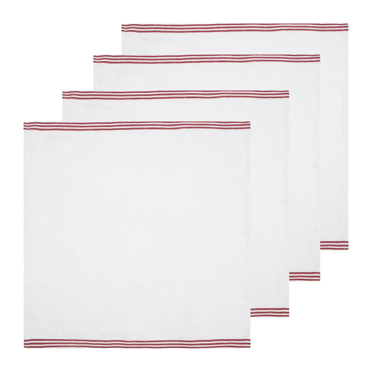  Caravan Alsace White Napkins 20x20 - Set of 4 - White & Blue - Bonton