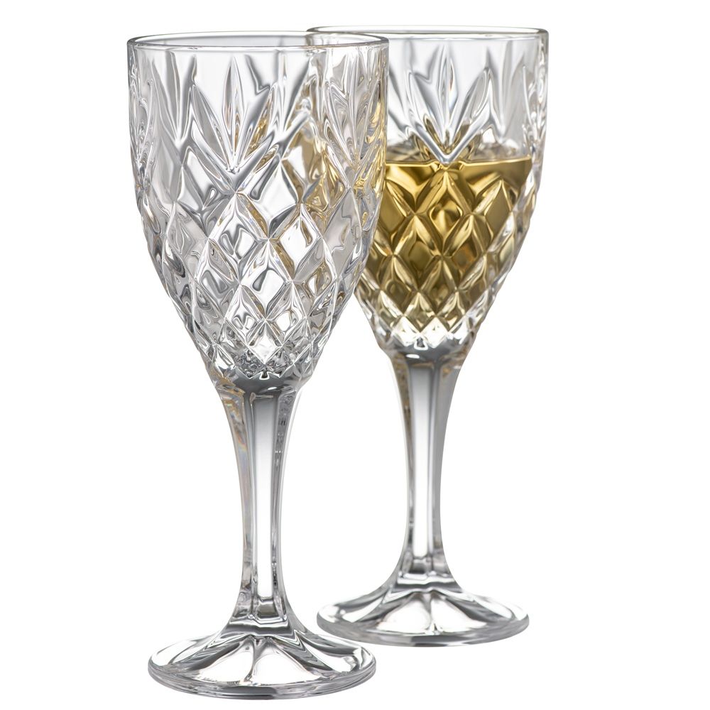  Galway Crystal Renmore Goblet Glasses Set of 2 - Clear - Bonton