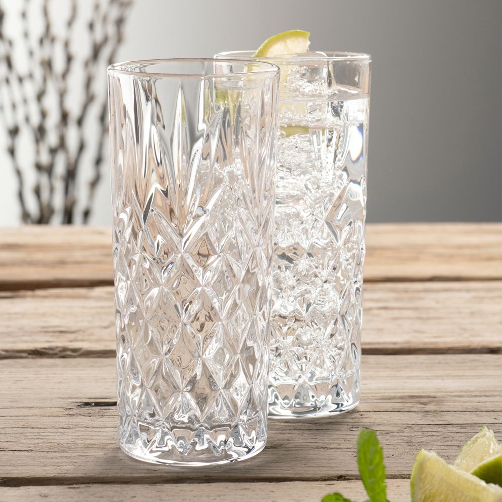  Galway Crystal Renmore Hiball Glasses Set of 2 - Clear - Bonton