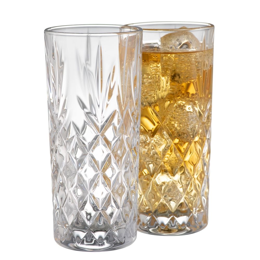  Galway Crystal Renmore Hiball Glasses Set of 2 - Clear - Bonton