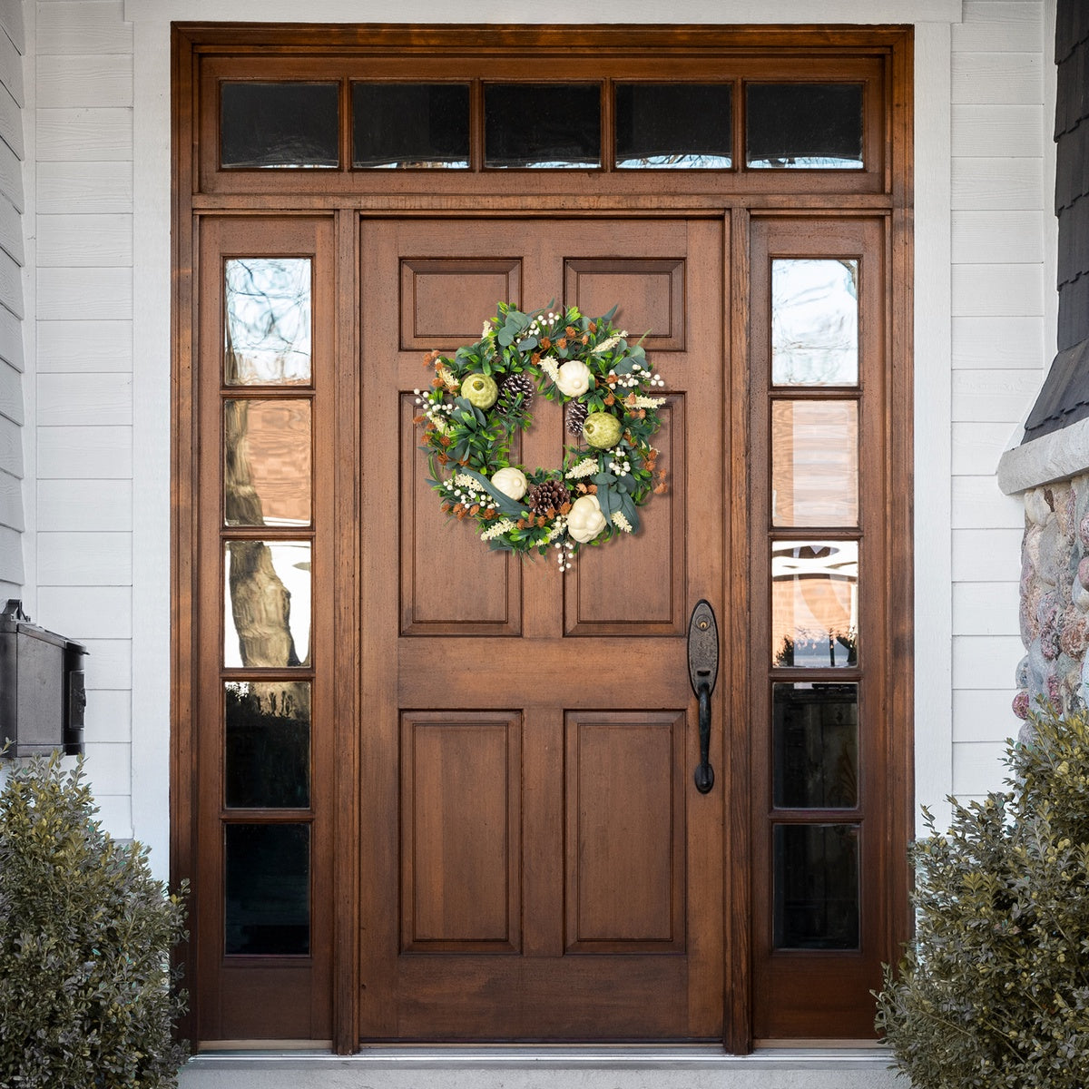  Northlight Gourds and Foliage Artificial Thanksgiving Wreath - 24-Inch  Unlit - Default Title - Bonton