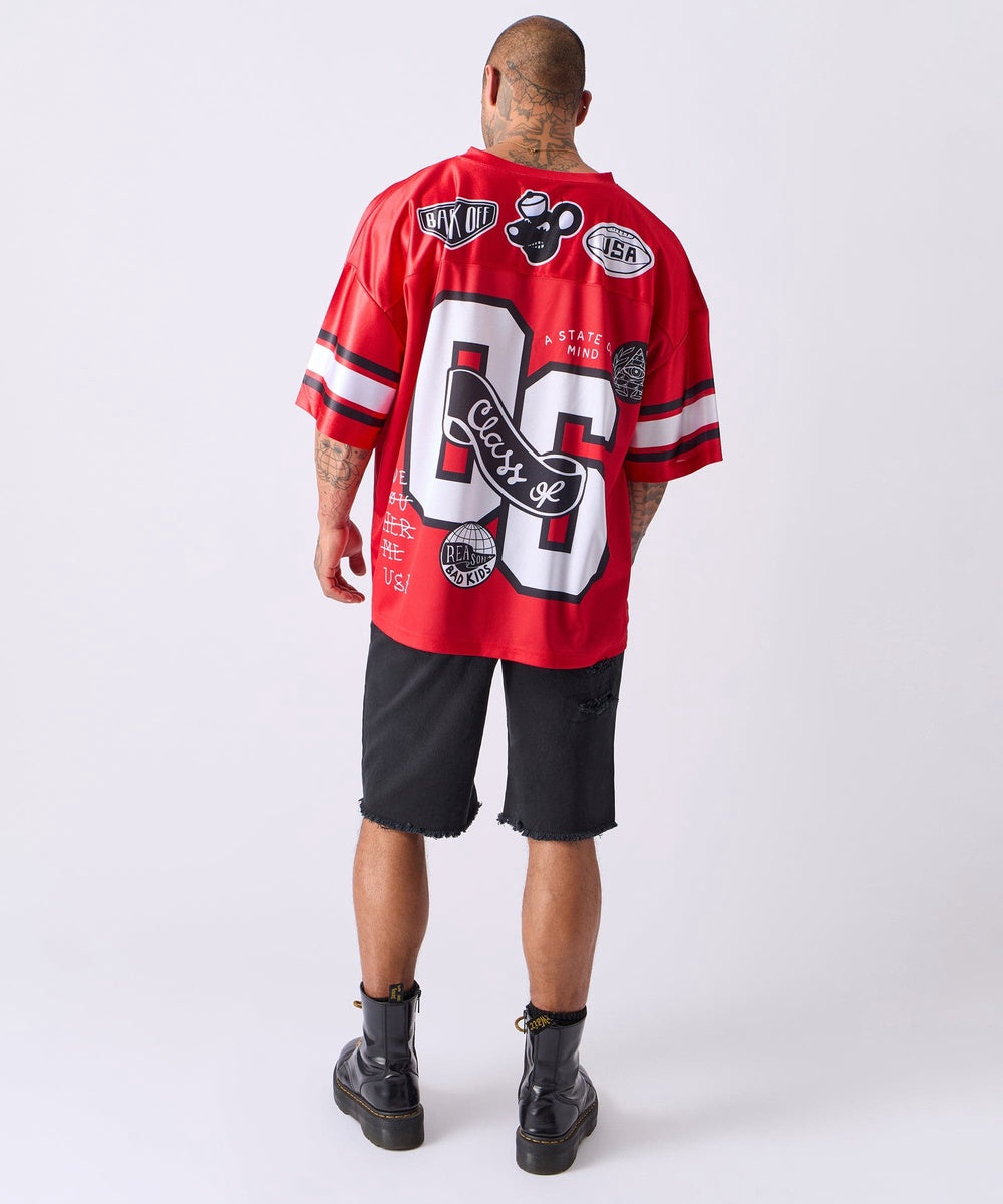  Reason Clothing Football Jersey - Red - RED - Bonton