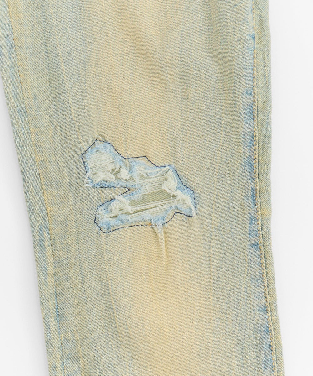  Reason Clothing Skinny Rip and Repair Denim Pants - Light Blue - LIGHT BLUE - Bonton